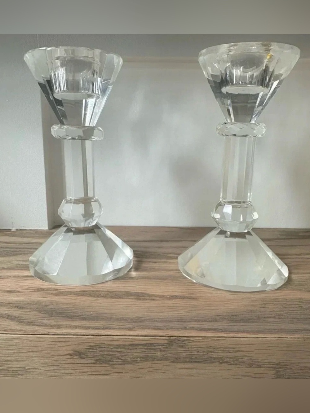 Gorgeous Elegant Genuine Crystal Glass Taper Candle
Holders